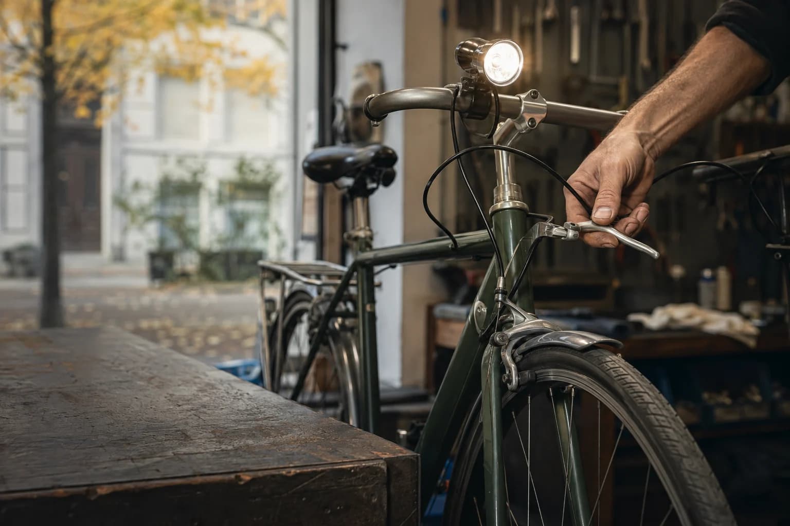 Illustration: Das Velo in der Werkstatt